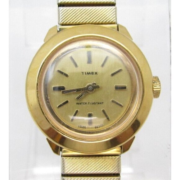 1970's Vtg Women Timex Hand Wind Analog 27mm Dial Round Watch (G875) - Picture 1 of 10